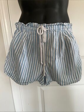 Wild Fable Striped Cotton Blue/White Drawstring Womenβs Shorts